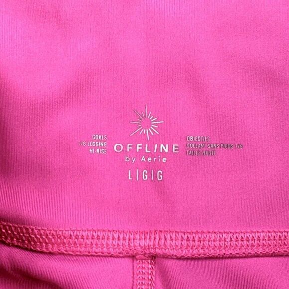 Aerie Offline Goals High Rise 7/8 Legging Pink Mesh Pockets - Picture 5 of 12